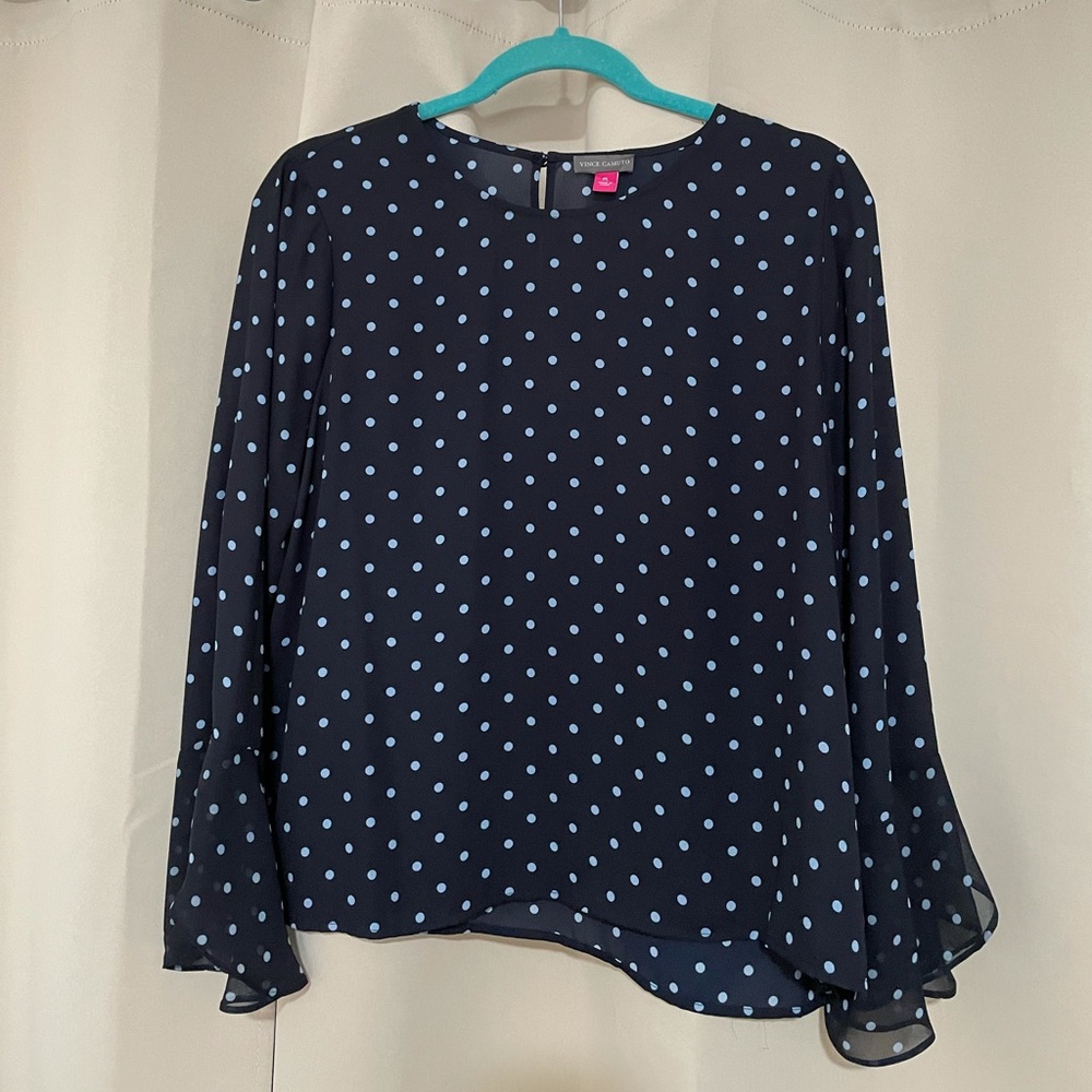 Vince Camuto Blue Polka Dot Top
